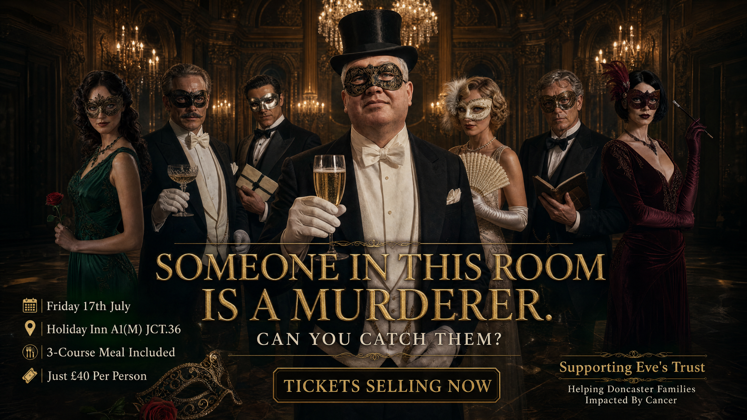 Charity Murder Mystery Night Doncaster | 17 July 2026 | Eve’s Trust